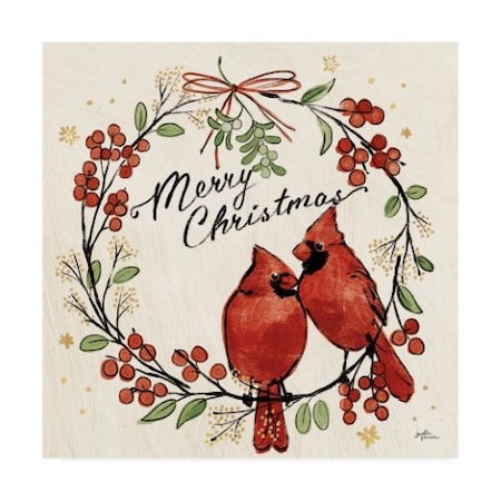 Janelle Penner 'Christmas Lovebirds Xii' Canvas Art,35x35